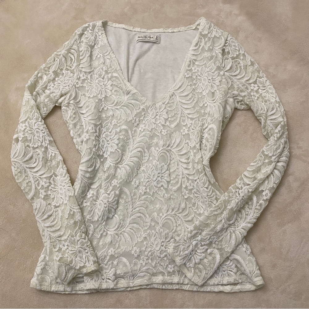 Abercrombie and Fitch Lace Long Sleeve Top